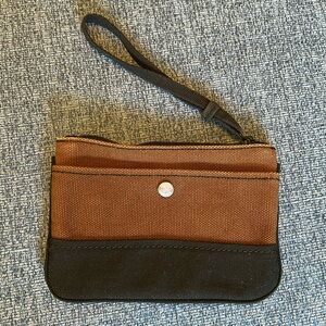 Lands’ End black brown wristlet clutch